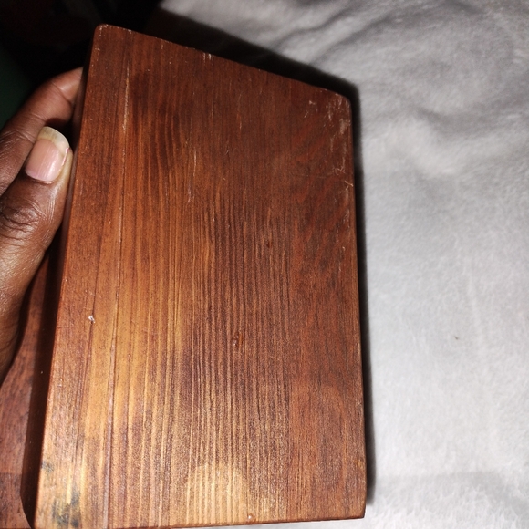 Vintage Wood Recipe Card Box with Removable Lid . GUC - Picture 9 of 14